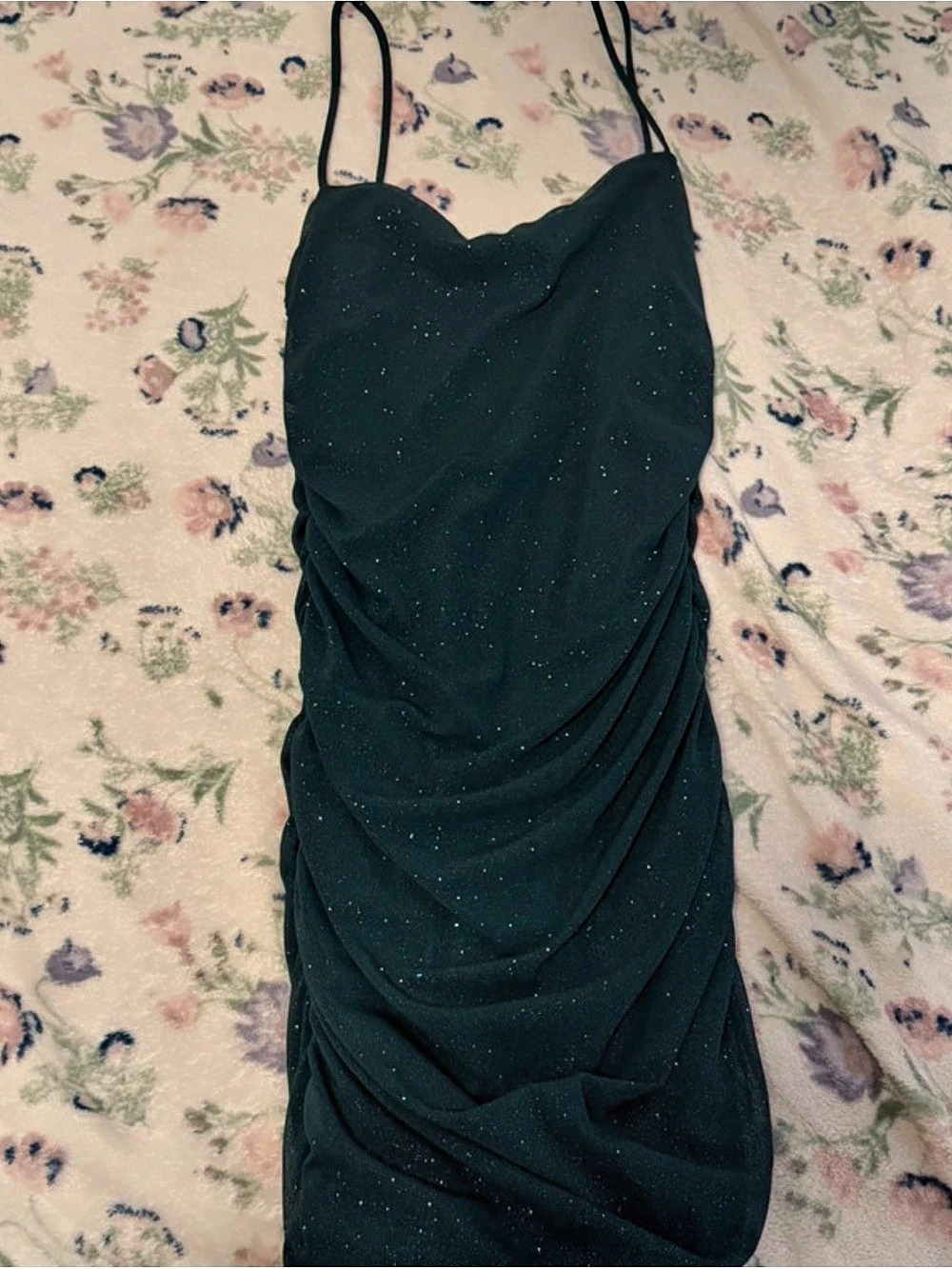 Draped Maxi Dress in Green Like New